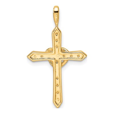 14K Yellow Gold Heart Cross Pendant Mounting – view 4