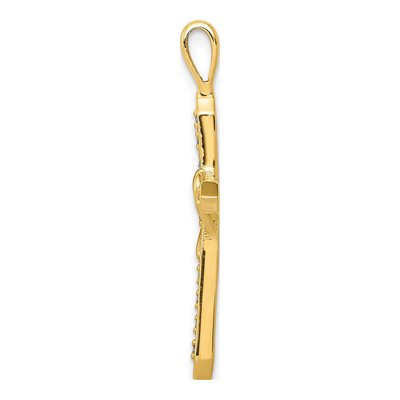 14K Yellow Gold 1/10 ct tw Diamond Heart Cross Pendant – view 2
