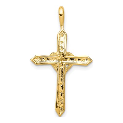 14K Yellow Gold 1/10 ct tw Diamond Heart Cross Pendant – view 3