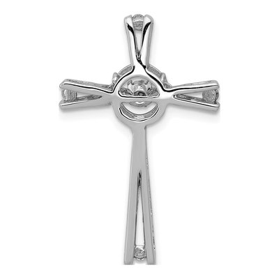 14K White Gold 1/15 ct tw Diamond Cross Slide Pendant – view 4