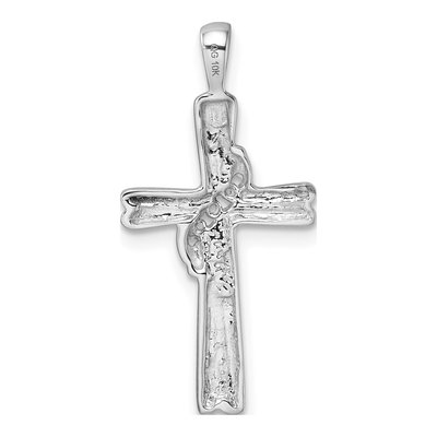10K White Gold Diamond Cross Pendant Mounting – view 4