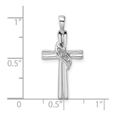 10K White Gold Diamond Cross Pendant Mounting – view 5