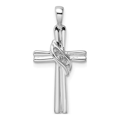 10K White Gold Diamond Cross Pendant Mounting