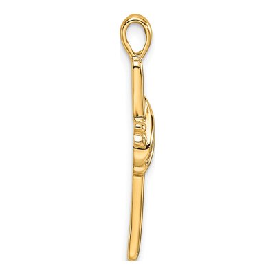 10K Yellow Gold Diamond Cross Pendant Mounting – view 3