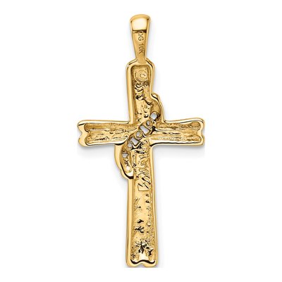 10K Yellow Gold Diamond Cross Pendant Mounting – view 4