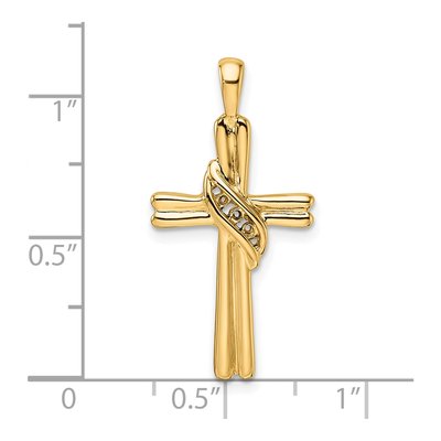 10K Yellow Gold Diamond Cross Pendant Mounting – view 5