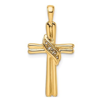 10K Yellow Gold Diamond Cross Pendant Mounting