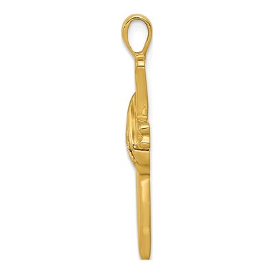 10K Yellow Gold 1/20 ct tw Diamond Cross Pendant – view 3