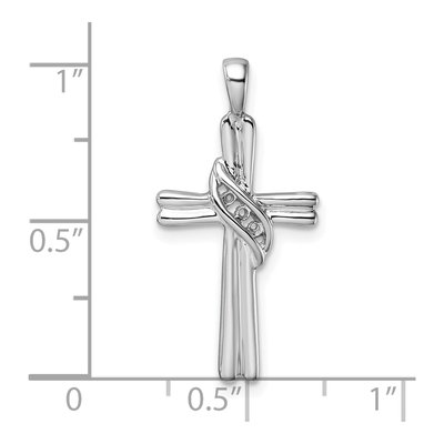 14K White Gold Cross for Side Pendant Mounting – view 5