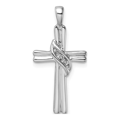 14K White Gold Cross for Side Pendant Mounting