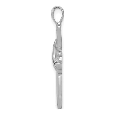 14K White Gold 1/20 ct tw Diamond 3-Stone Cross Pendant – view 2