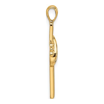 14K Yellow Gold Cross Pendant Mounting – view 3