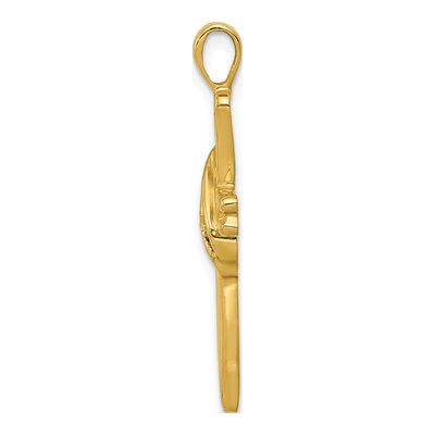 14K Yellow Gold 1/20 ct tw Diamond 3-Stone Cross Pendant – view 2