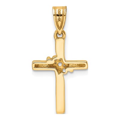 14K Yellow Gold Diamond Cross Pendant Mounting – view 4