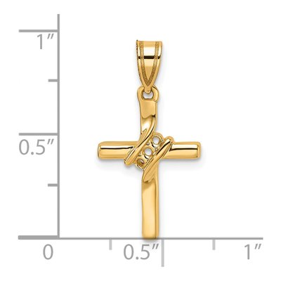 14K Yellow Gold Diamond Cross Pendant Mounting – view 5