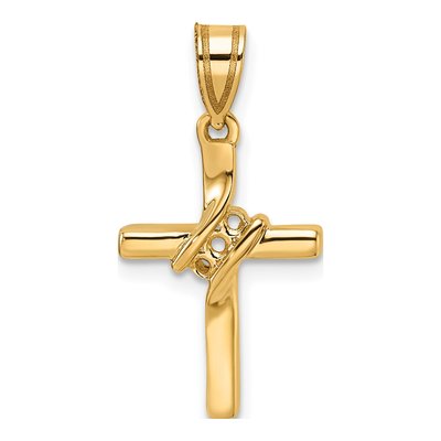 14K Yellow Gold Diamond Cross Pendant Mounting