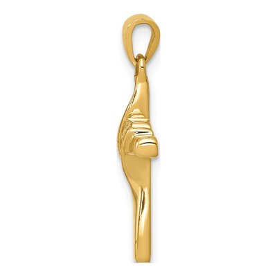 14K Yellow Gold 1/20 ct tw Diamond Cross Pendant – view 2