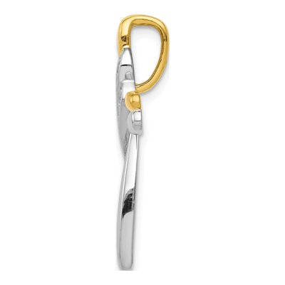 10K Two-Tone Gold 1/20 ct tw Diamond Cross Slide Pendant – view 2