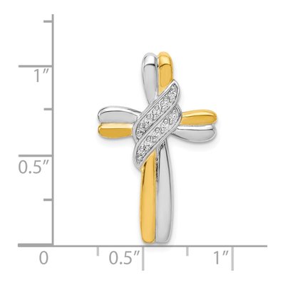 14K Yellow Gold 1/20 ct tw Diamond Cross Omega Slide Pendant – view 5