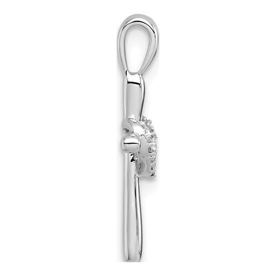 14K White Gold Diamond Cross Heart Pendant – view 2