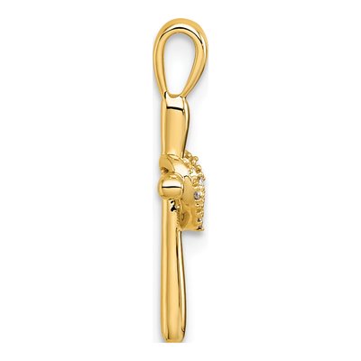 14K Yellow Gold Diamond Cross Pendant – view 2
