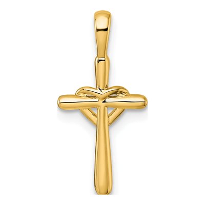 14K Yellow Gold Diamond Cross Pendant – view 3