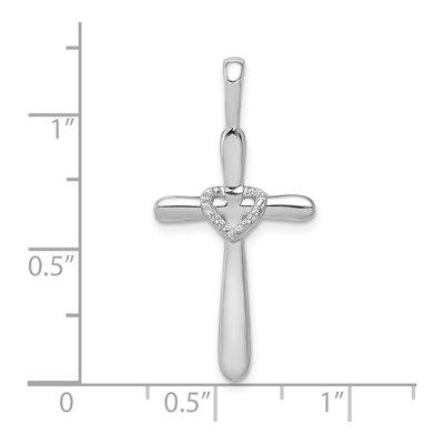 10K White Gold 1/10 ct tw Diamond Cross Heart Pendant – view 4