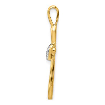 10K Yellow Gold 1/10 ct tw Diamond Cross Pendant – view 2