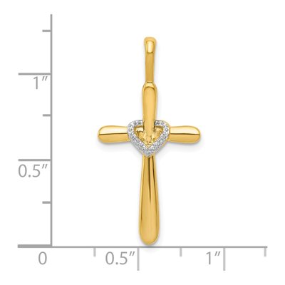 10K Yellow Gold 1/10 ct tw Diamond Cross Pendant – view 4
