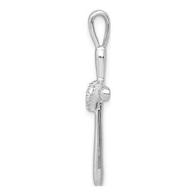 14K White Gold 1/10 ct tw Diamond Cross Heart Pendant – view 3