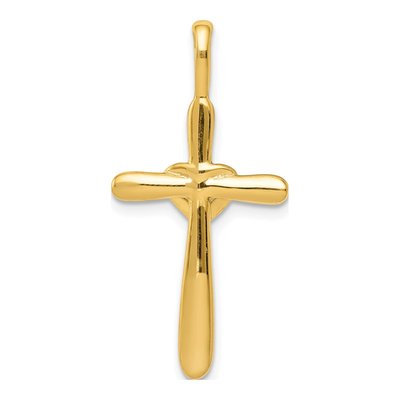 14K Yellow Gold 1/10 ct tw Diamond Cross Heart Pendant – view 4