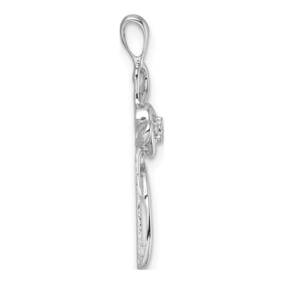 14K White Gold Heart Cross Pendant Mounting – view 3