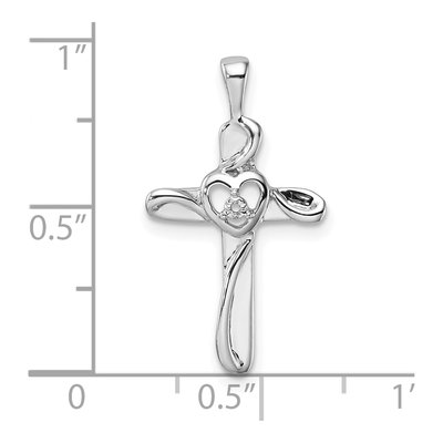 14K White Gold Heart Cross Pendant Mounting – view 5