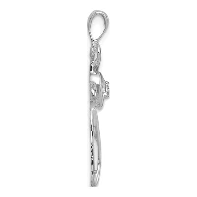 14K White Gold Diamond Cross Pendant – view 2