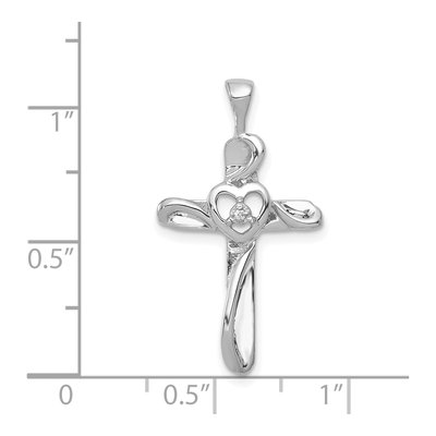 14K White Gold Diamond Cross Pendant – view 3