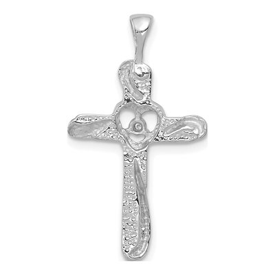 14K White Gold Diamond Cross Pendant – view 4
