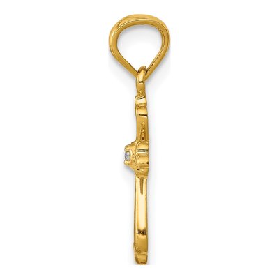 10K Yellow Gold Diamond Cross Pendant – view 2
