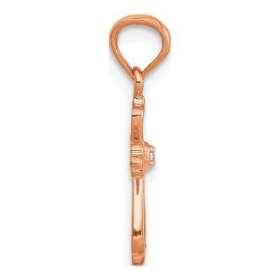 14K Rose Gold Diamond Cross Pendant – view 3