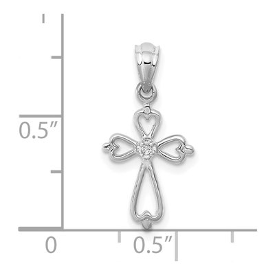 14K White Gold Diamond Cross Pendant – view 4
