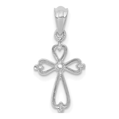 14K White Gold Diamond Cross Pendant – view 5