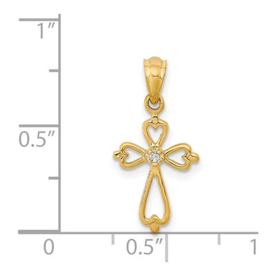 14K Yellow Gold Diamond Cross Pendant – view 5