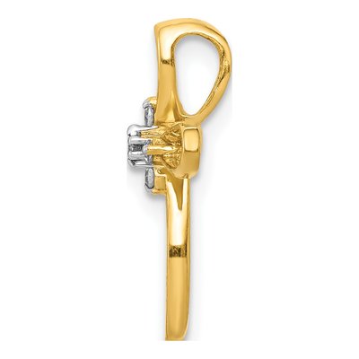 10K Yellow Gold 1/20 ct tw Diamond Cross Slide Pendant – view 2