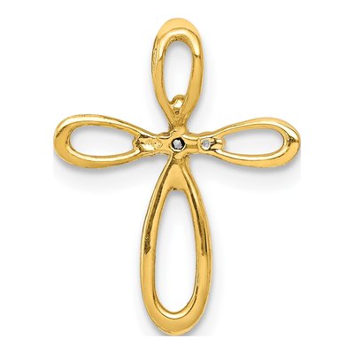 10K Yellow Gold 1/20 ct tw Diamond Cross Slide Pendant – view 3