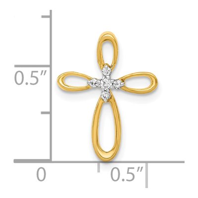10K Yellow Gold 1/20 ct tw Diamond Cross Slide Pendant – view 4