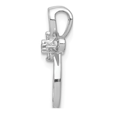 14K White Gold 1/20 ct tw Diamond Cross Slide Pendant – view 3