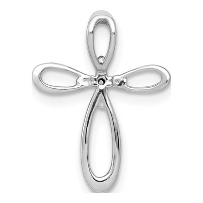 14K White Gold 1/20 ct tw Diamond Cross Slide Pendant – view 4