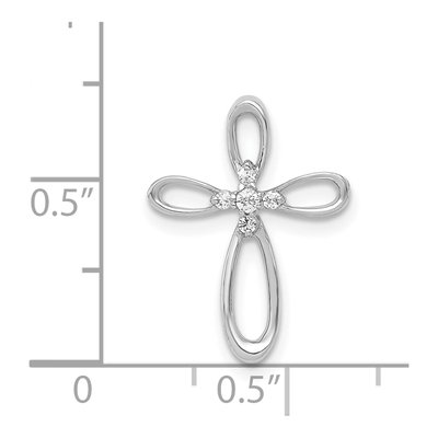 14K White Gold 1/20 ct tw Diamond Cross Slide Pendant – view 5