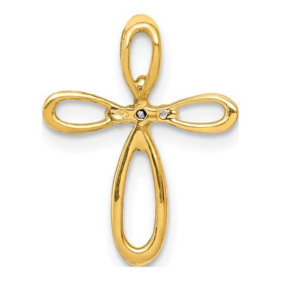 14K Yellow Gold 1/20 ct tw Diamond Cross Slide Pendant – view 4