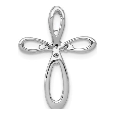 14K White Gold 1/10 ct tw Diamond Cross Slide Pendant – view 4