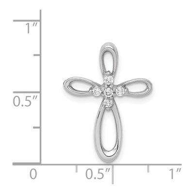 14K White Gold 1/10 ct tw Diamond Cross Slide Pendant – view 5